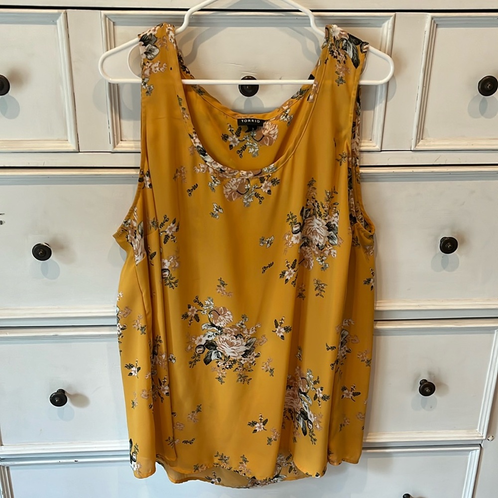 Yellow Hold Torrid Floral Tank
